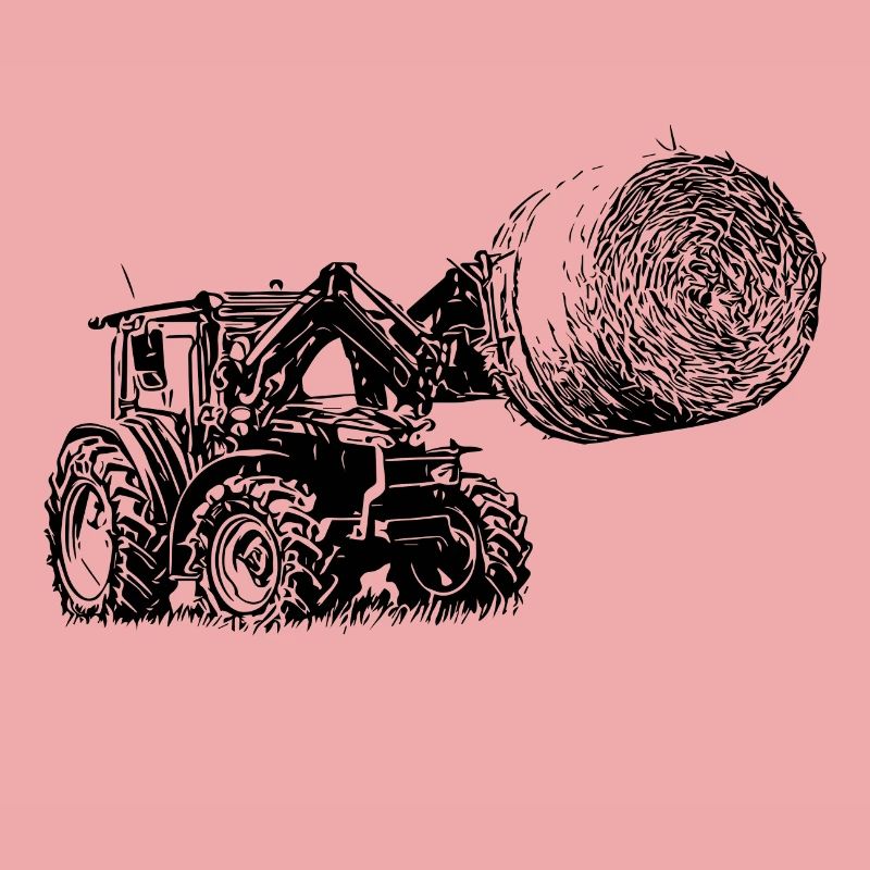 Tractor MFF 4700 M with straw bales