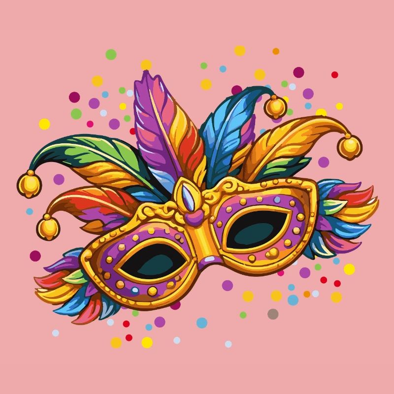 Masque de carnaval coloré – motif élégant de carnaval