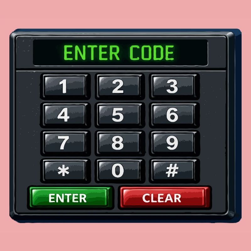 Entrée du code Clavier néon