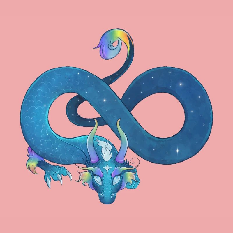 Blue Ink Spirits - Unendlicher Regenbogen Blauer Drache