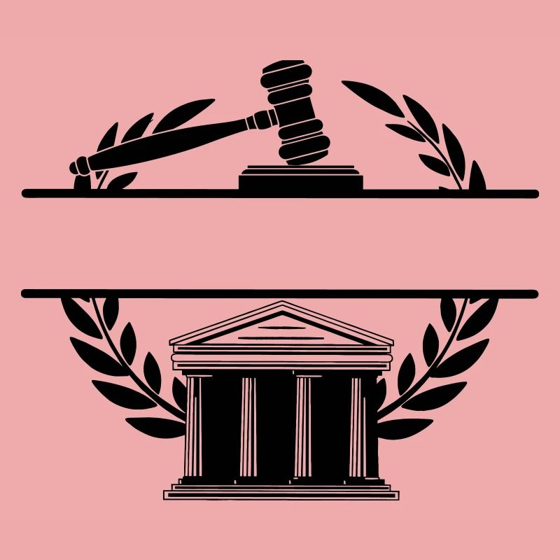 Lawyer monogram courthouse