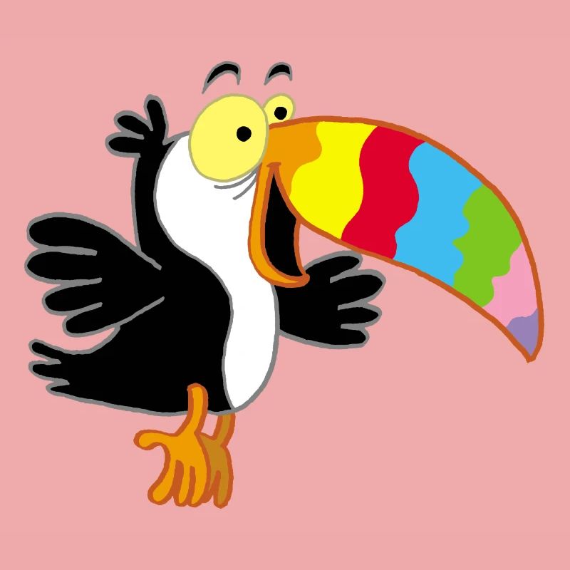 Bird and multicolored beak