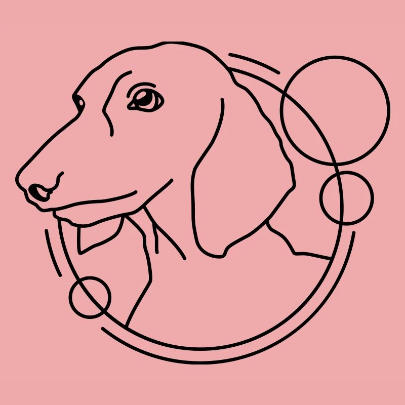 Dackel in geometrischer Form - Line-Art-Design