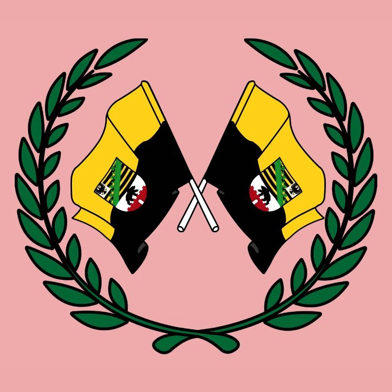 Drapeaux saxe-anhalt couronne de laurier
