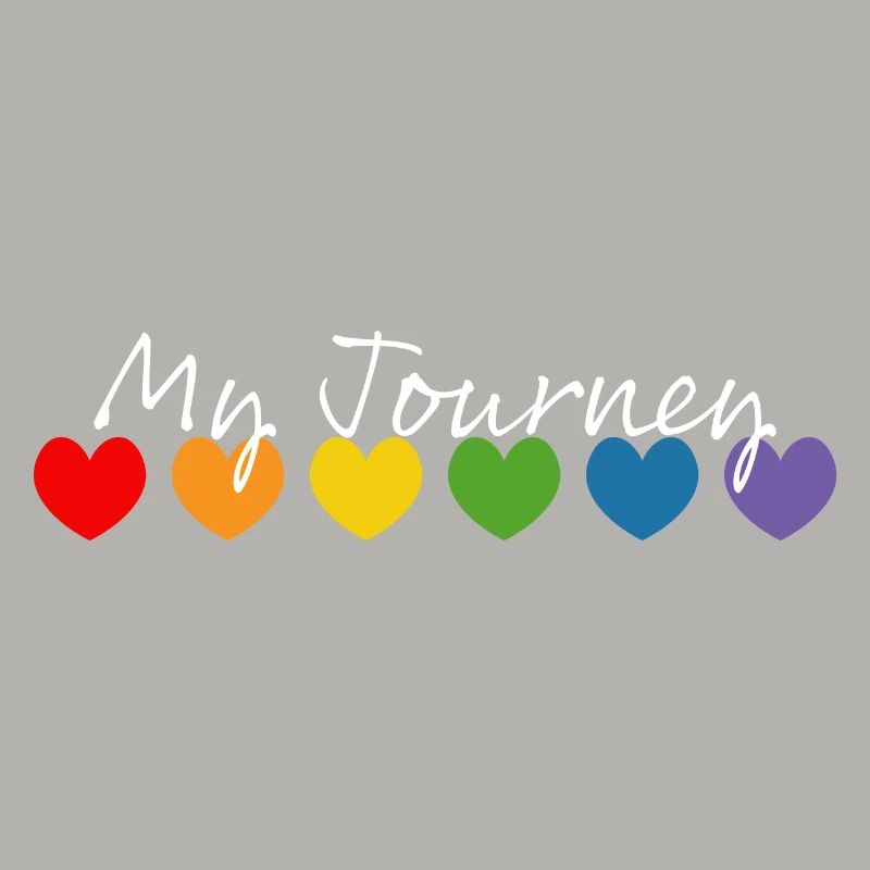 Regenbogenherzchen my journey weiss