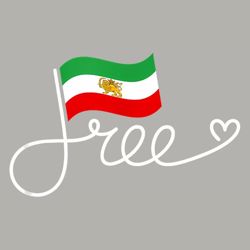 Lettrage du drapeau libre de l’Iran