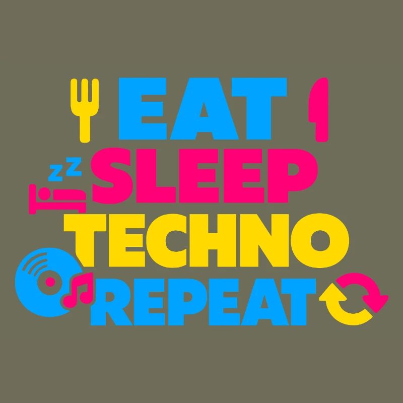 Mange Sommeil Techno Explosion Répétée des Couleurs