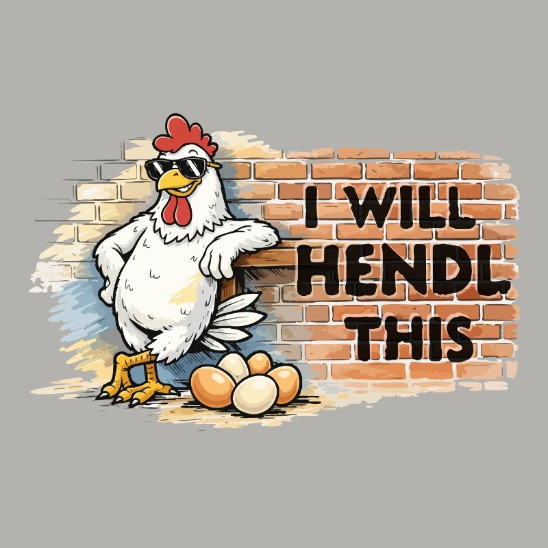Graffiti chicken with saying I WILL HENDL THIS