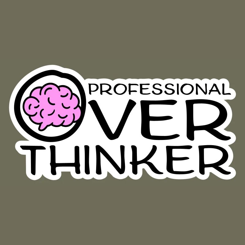 Professional Overthinker Funny Brooding Anxiety Logo