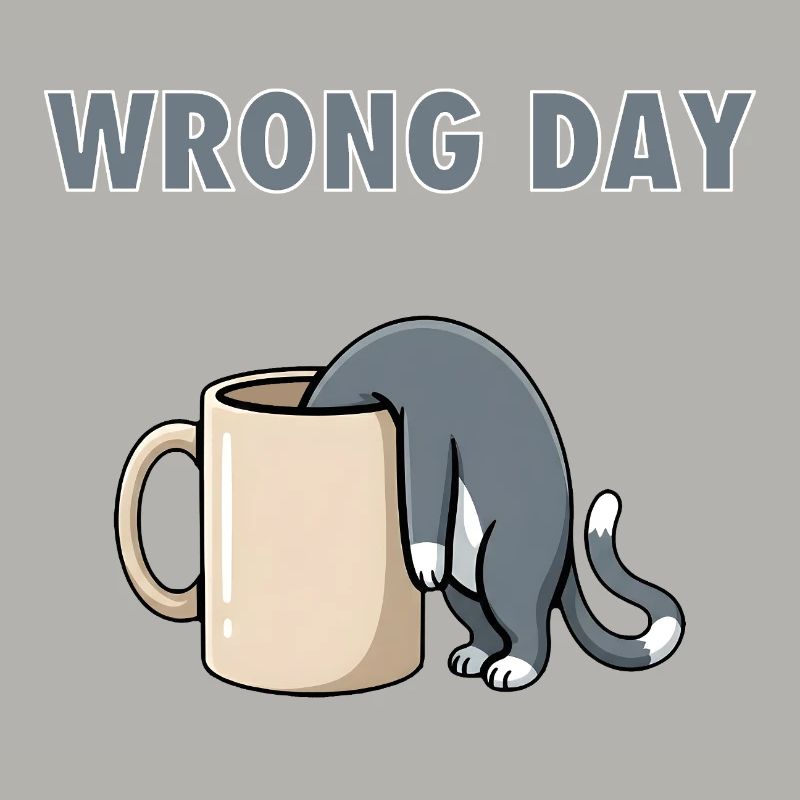 Wrong Day Cat - Funny Bad Day Coffee Meme