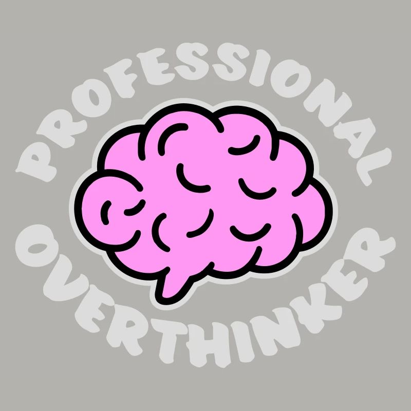 Professional Overthinker Funny Brooding Anxiety Logo