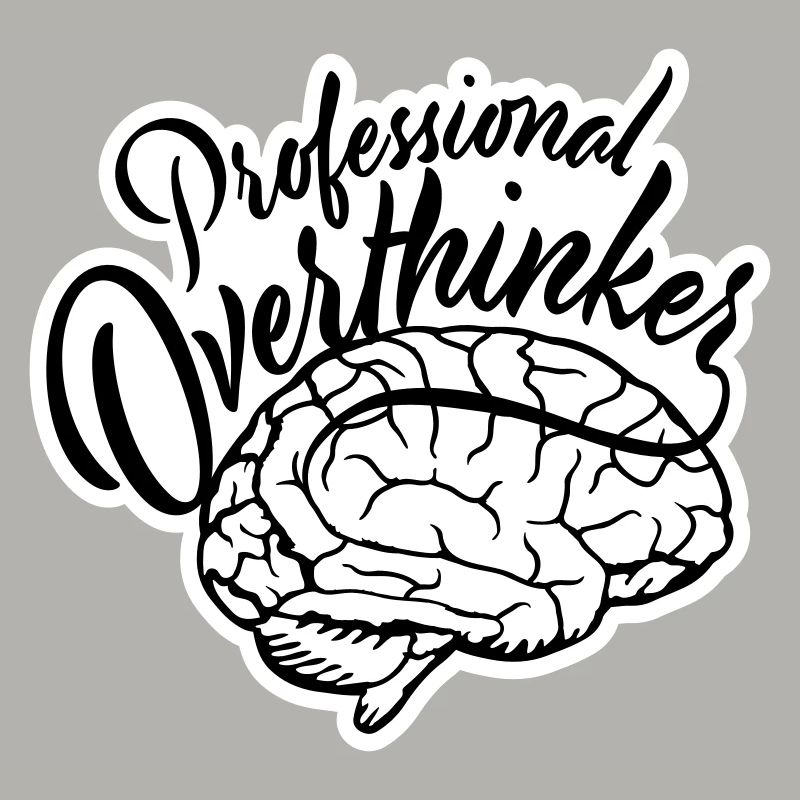 Professional Overthinker Funny Brooding Anxiety Logo