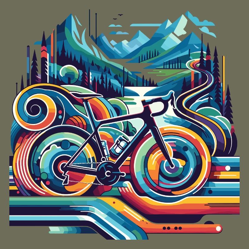 Bicycle with wavy lines