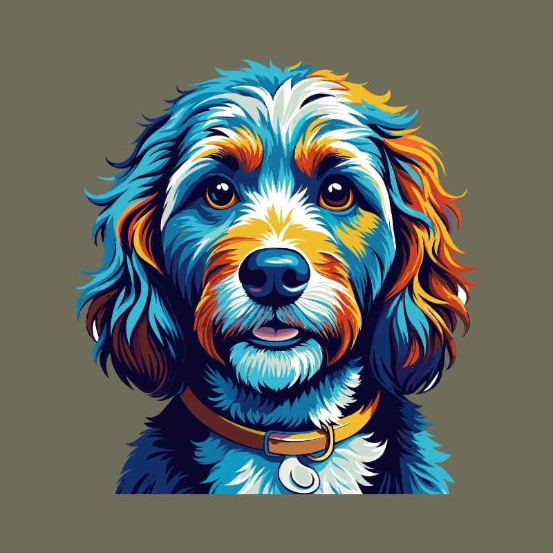 Cockapoo Hunderasse Bunt Karikatur Kawaii