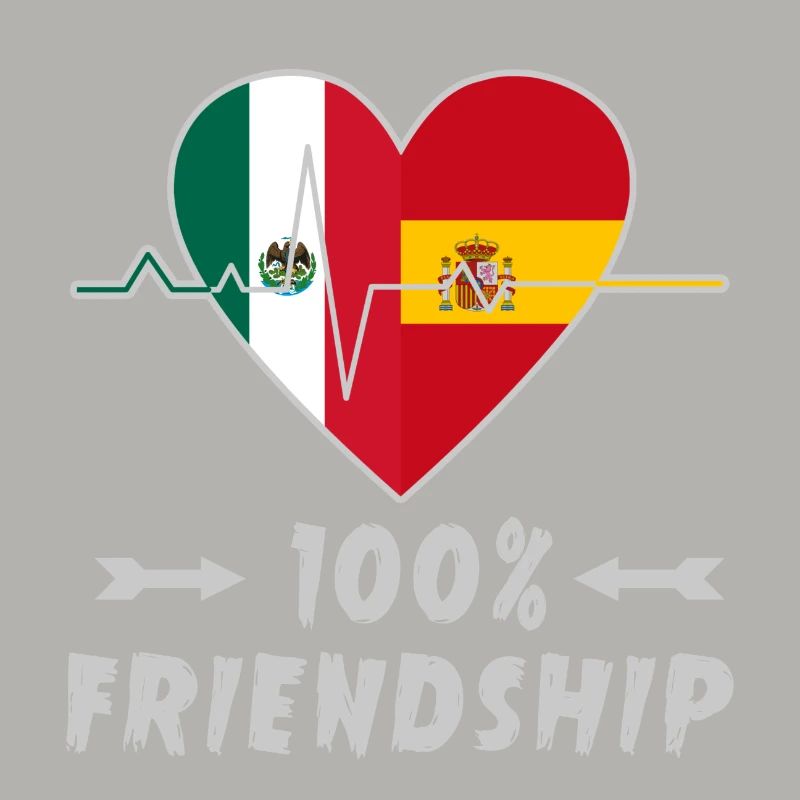 Mexiko und Spanien 100% Freundschaft