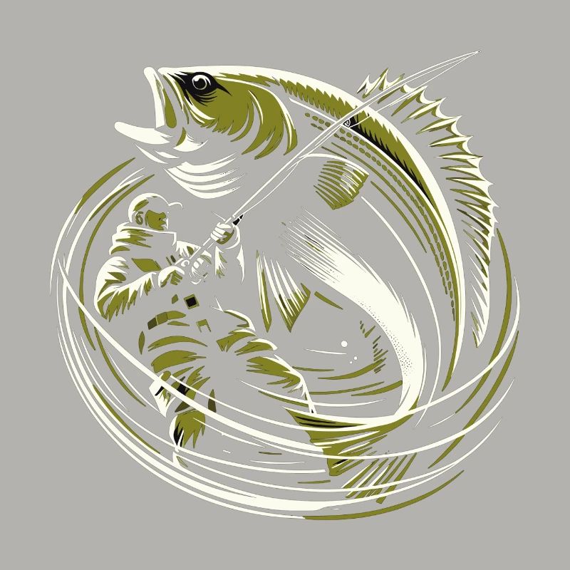 Pêche Pêcheur Morue Poisson Géant Vert Olive Cadeau