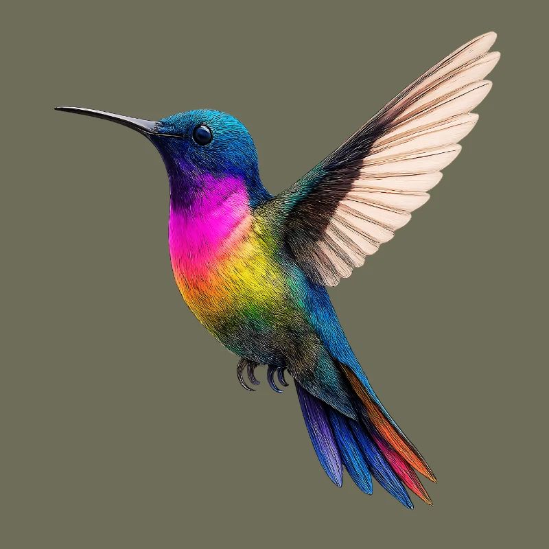 Lebendiges Regenbogen-Kolibri-Design