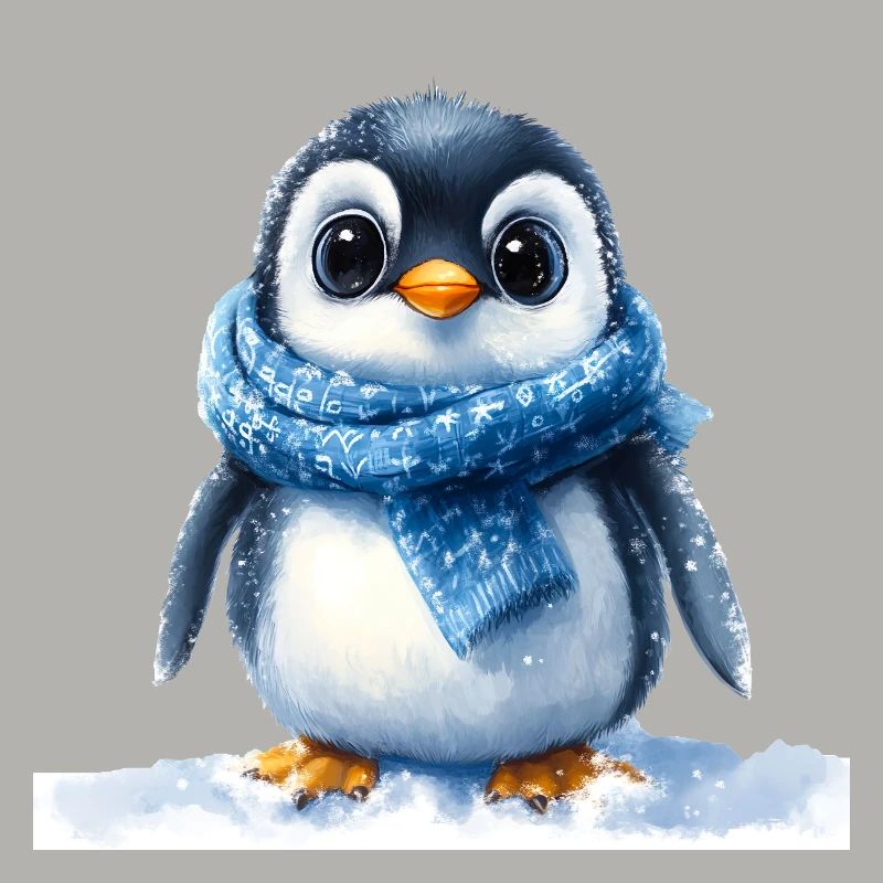 Pingouin mignon avec accessoire d’hiver