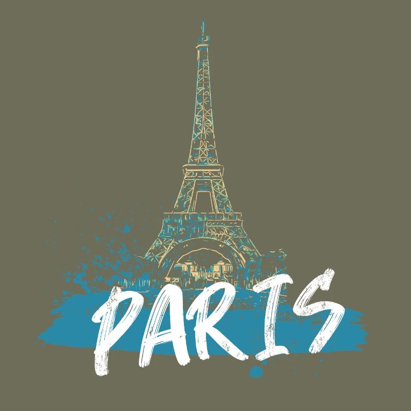 Paris Eiffel Tower with Calligraphy