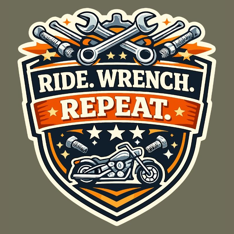 Ride Wrench Repeat Motorrad Patch