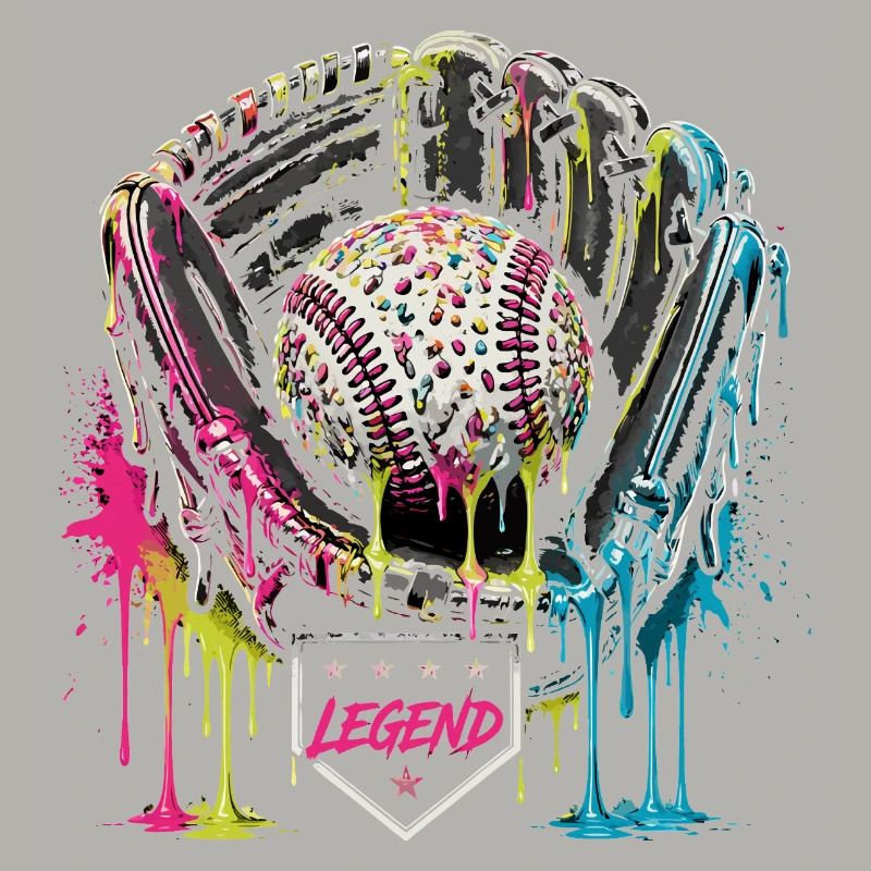 Baseball Handschuh Legend Bunt Grafik