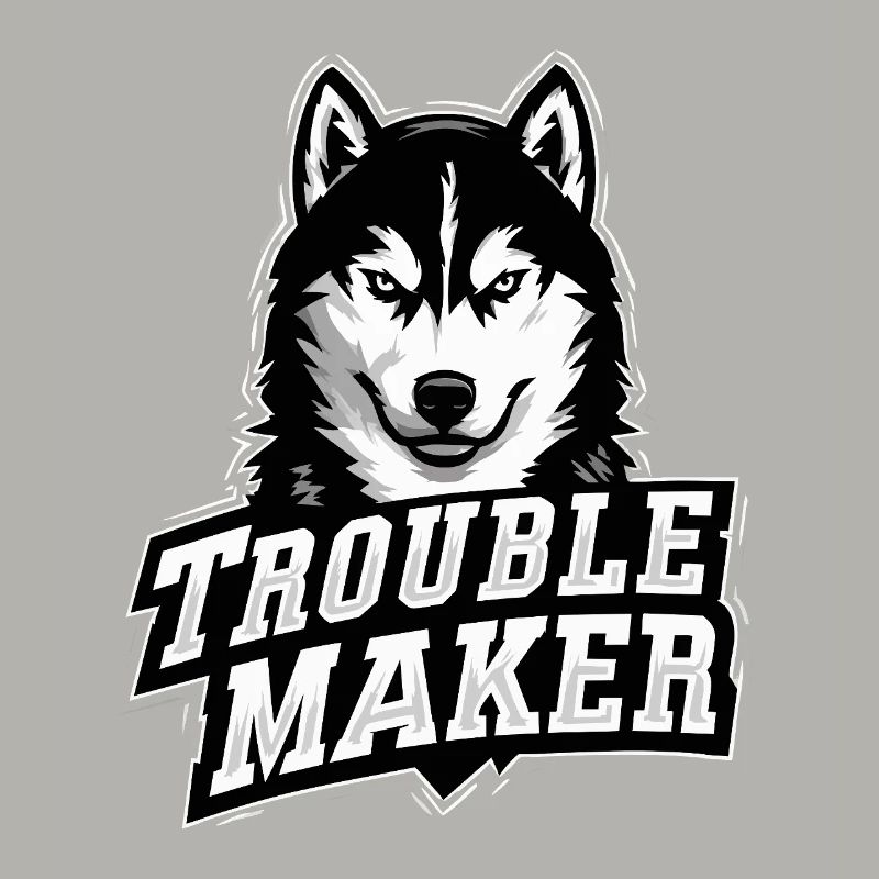 Husky – FAUTEUR DE TROUBLES | Conception de chien drôle