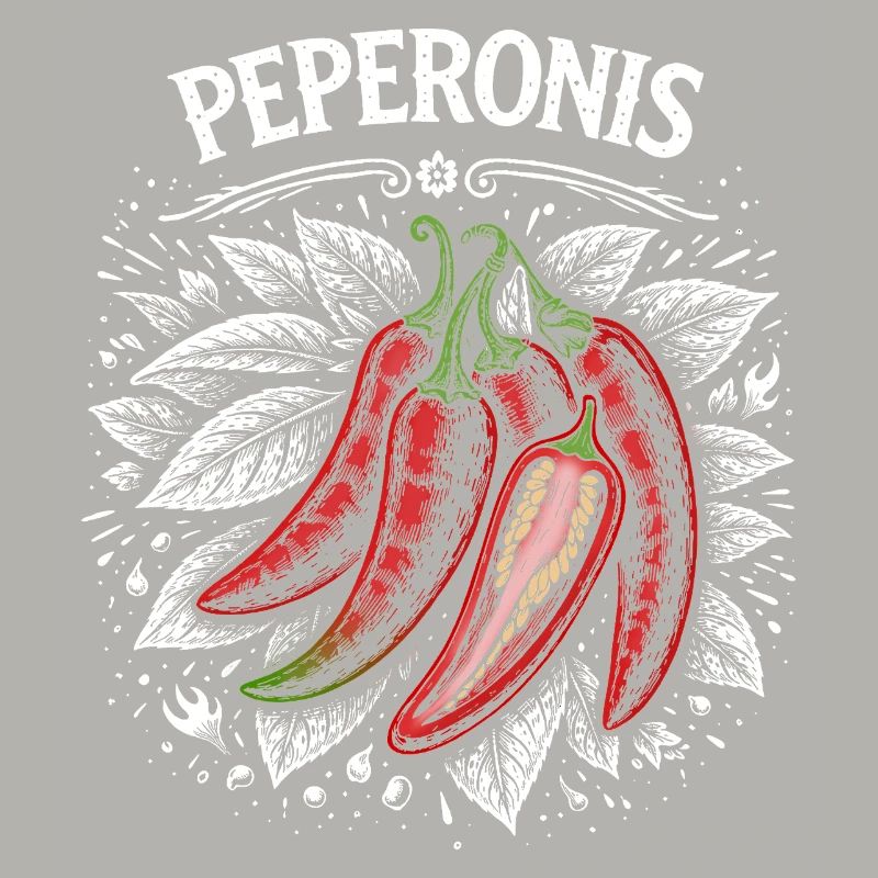 Conception de feuilles brûlantes de pepperoni