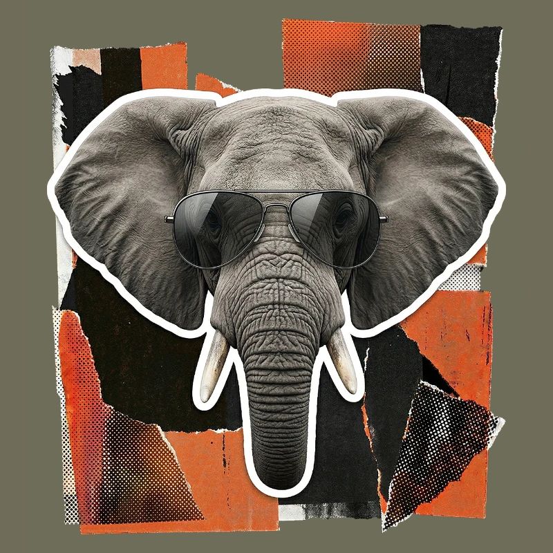 Elephant Sunglasses Risography
