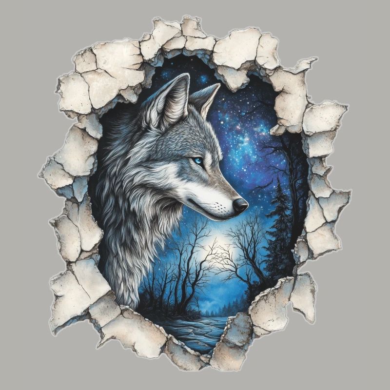 Wolf mit Sternen