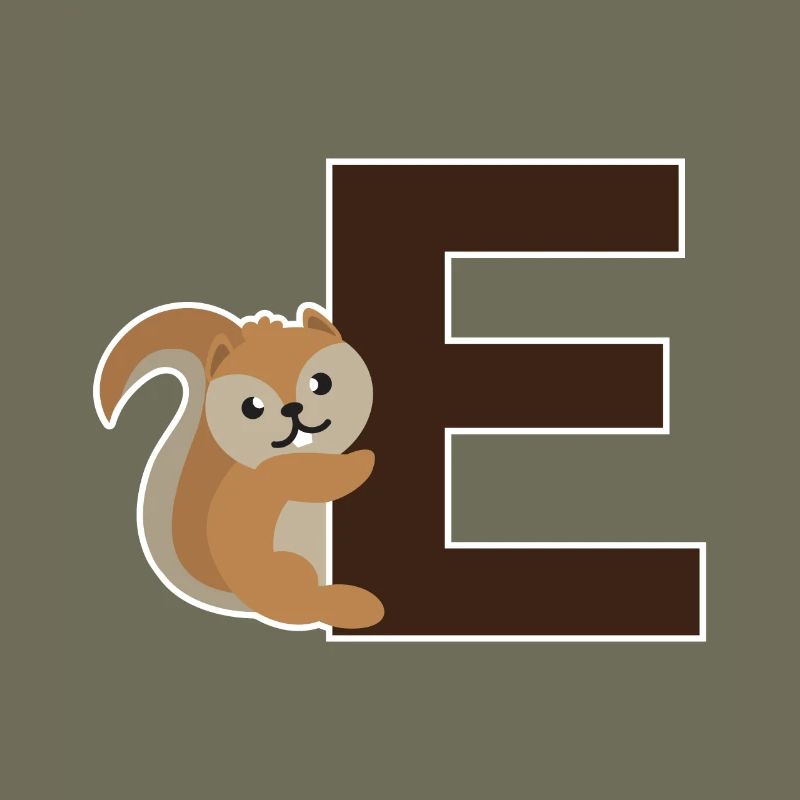 Ein E wie das Eichhörnchen das an dem E hängt