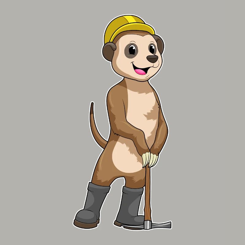 Les suricates comme mineurs avec des pioches