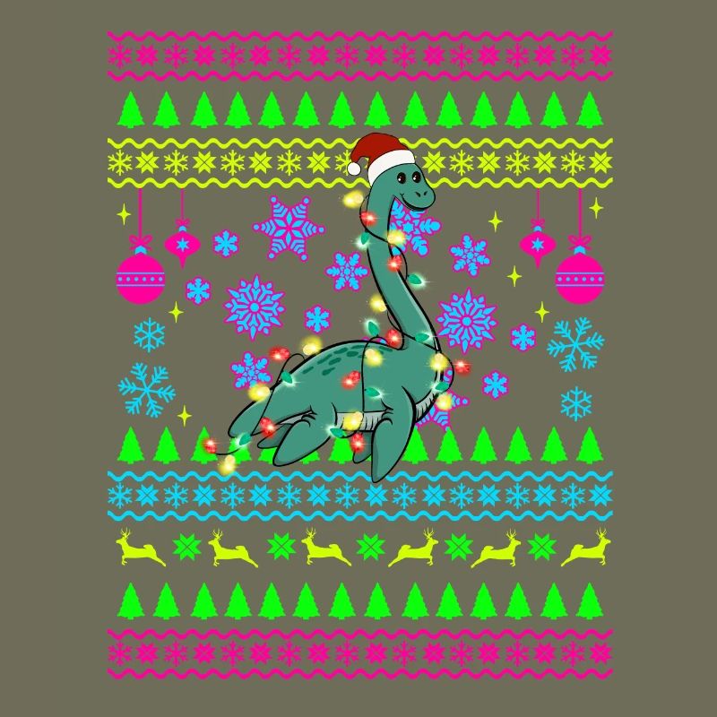 Weihnachtsdino mit Lichtern