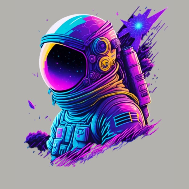 Synthwave Astronaute Space Explorer