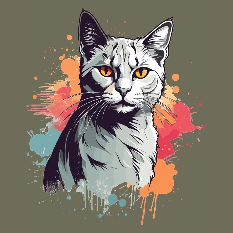 Chat gris mignon