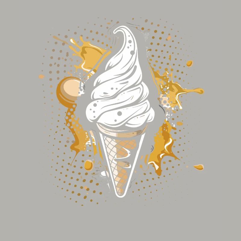 Cornet de crème glacée Éclaboussures de couleur