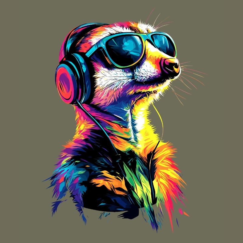 Erdmännchen Sonnenbrille Bunt Süßes Erdmännchen
