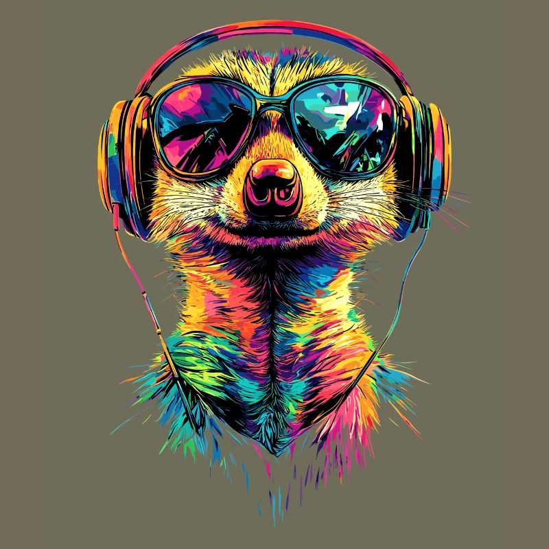 Erdmännchen Sonnenbrille Bunt Süßes Erdmännchen