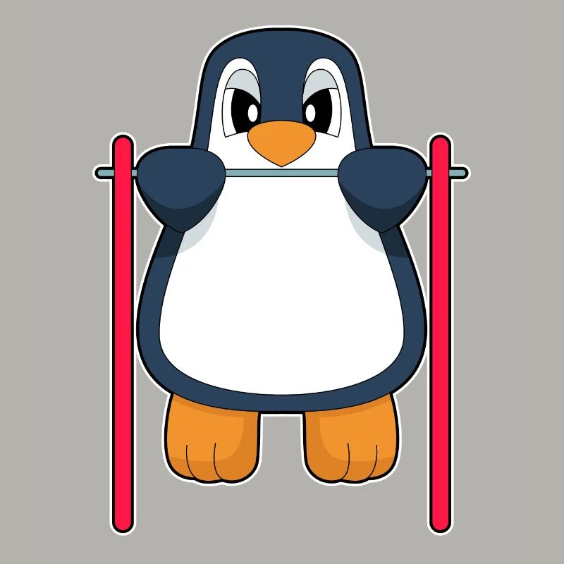 Penguin Bodybuilder Pull-ups Bodybuilding