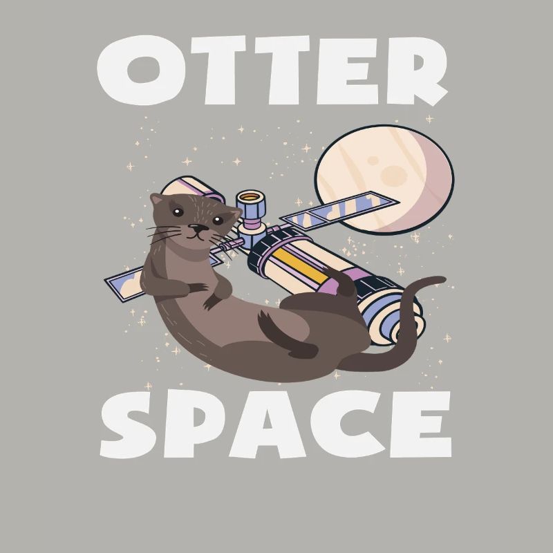 Loutre de mer dessin animé jeu de mots sur l’espace