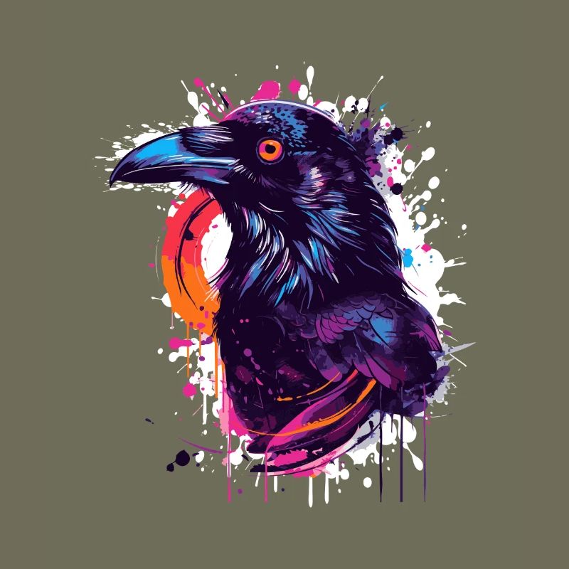Explosion de couleur Corbeau Éclaboussure de néon