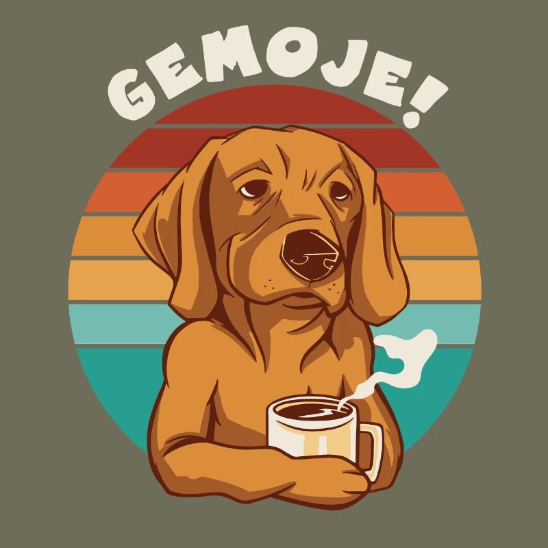 GEMOJE Hessischer Spruch Hund Kaffee Gassi