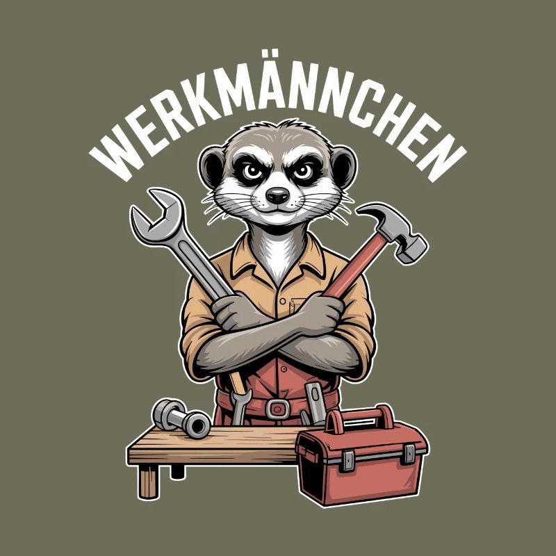 Erdmännchen Echter Heimwerker Mann Handwerker