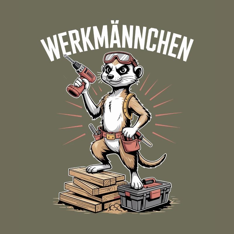 Erdmännchen Echter Heimwerker Mann Handwerker
