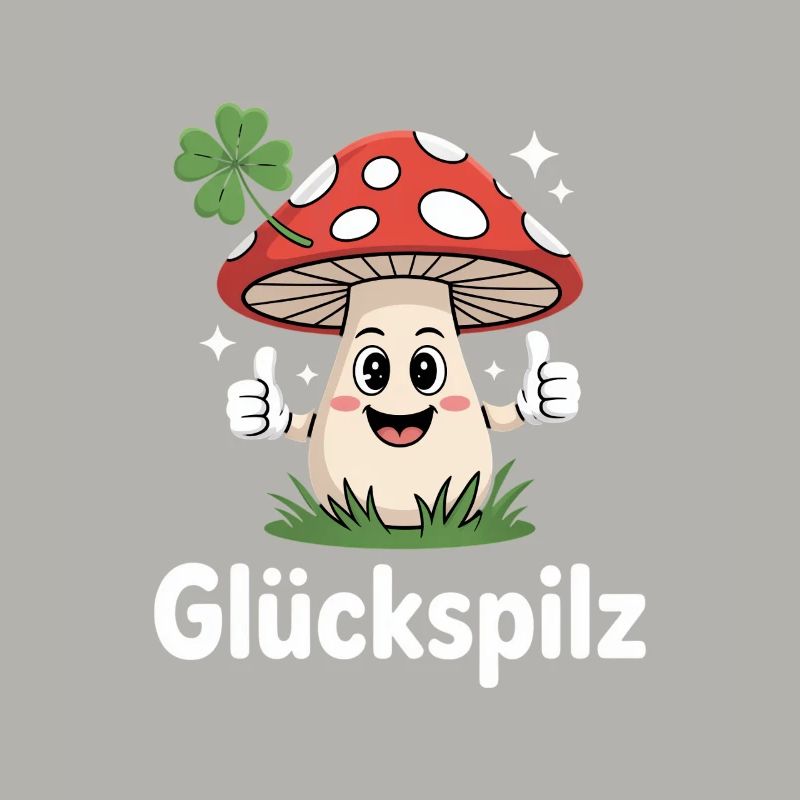 Lucky Funny Toadstool with Shamrock
