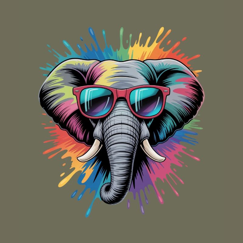 Bunter Elefant Wasserfarben Spritzer