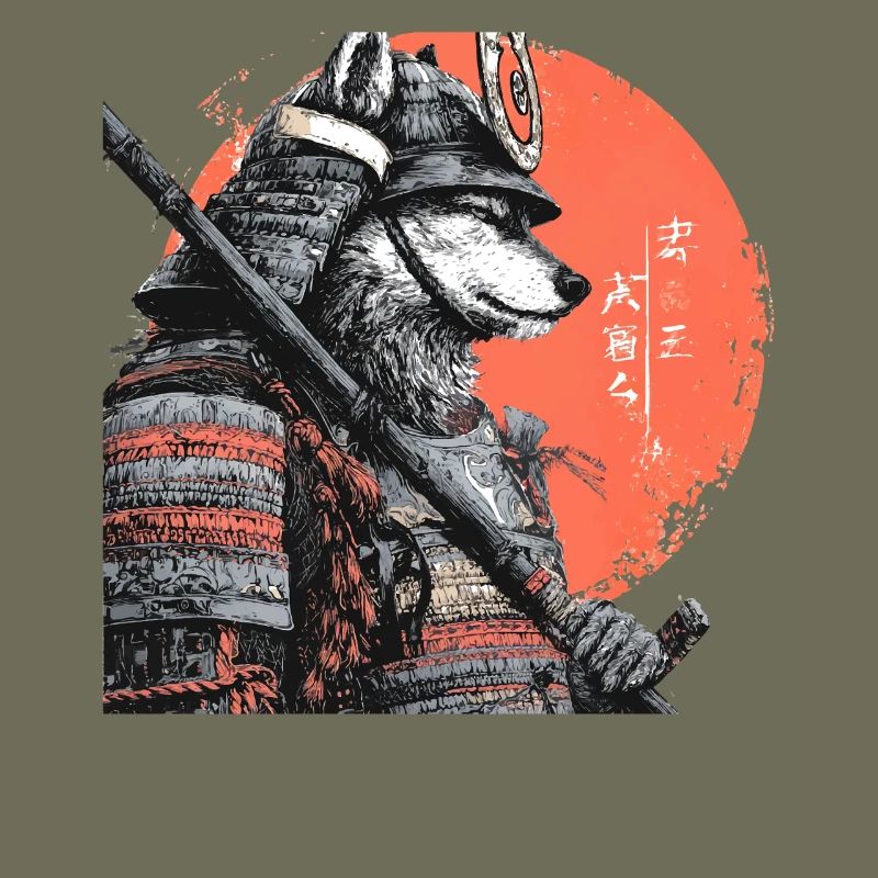 Wolf in Rüstung Samurai