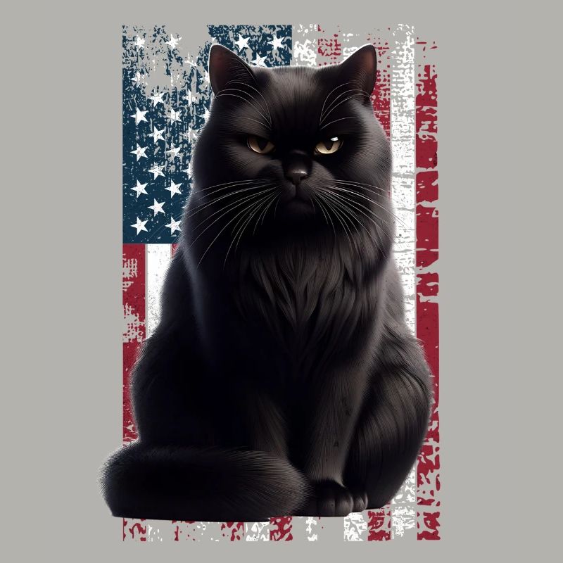 Grumpy Black Cat US Schwarze Katze