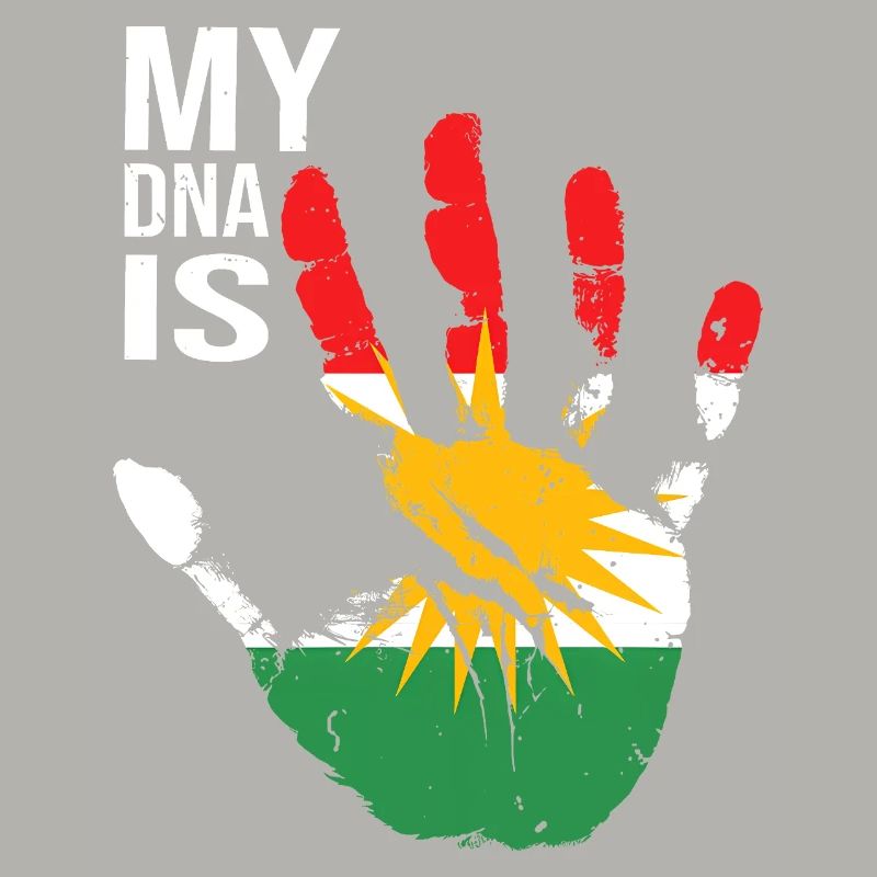 Kurdes du Kurdistan Conception à la main avec drapeau