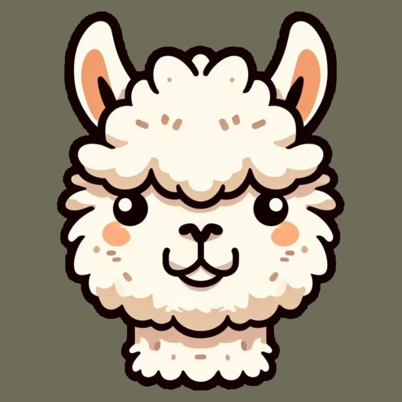 Alpaca Llama Head Comic Cartoon