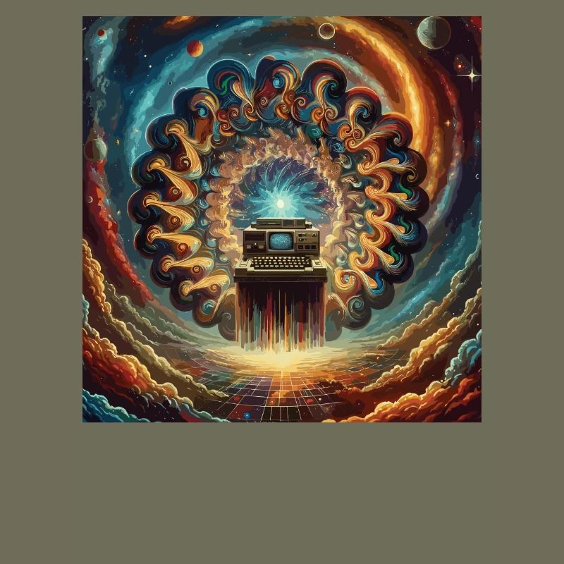Cosmic Retro Computer Artwork